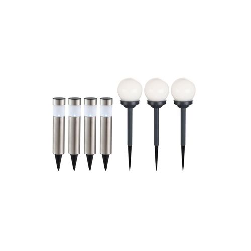 4059157079823 - Etc-shop - 7er Set led Solar Lampen Kugel Steck Strahler Garten Weg Erdspieß Edelstahl Säulen Außen Leuchten 4059157079823 - Etc-shop - 7er Set led Solar Lampen Kugel Steck Strahler Garten Weg Erdspieß Edelstahl Säulen Außen Leuchten