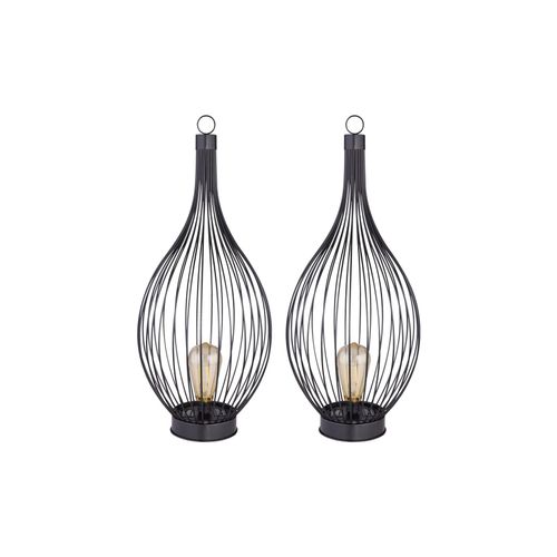 9007371537365 - 2x LED Solarleuchten im Käfig Design H 57 cm