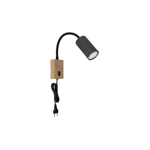 9007371547678 - Wandleuchte Holzoptik flexibel verstellbar Stromkabel H 44 cm