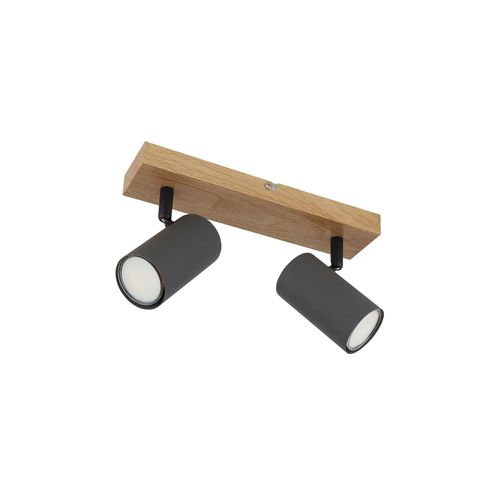 9007371547739 - Deckenstrahler Metall Holzoptik 2 flammig L 26 cm 9007371547739 - Deckenstrahler Metall Holzoptik 2 flammig L 26 cm