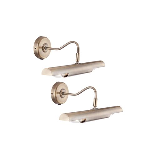 9007371549627 - 2er Set Bilderleuchte altmessing Spot beweglich 365 cm 9007371549627 - 2er Set Bilderleuchte altmessing Spot beweglich 365 cm