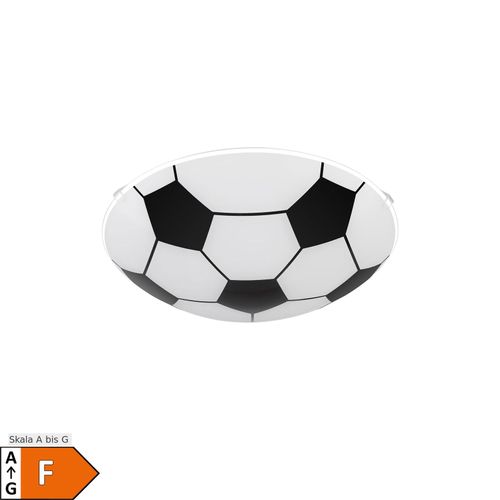 9007371565092 - RGB LED Deckenlampe Fußball-Design Glas schwarz weiß