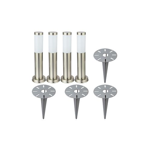 4059157134836 - Etc-shop - 4er Set Außen Steck Steh Lampen silber edelstahl Garten Weg Beleuchtung Erdspieß Sockel Leuchten 4059157134836 - Etc-shop - 4er Set Außen Steck Steh Lampen silber edelstahl Garten Weg Beleuchtung Erdspieß Sockel Leuchten