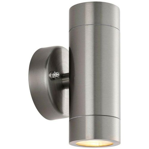 5017588013501 - Saxby Lighting - Saxby Palin Outdoor Up Down Wandleuchte 2 Licht gebürsteter Edelstahl IP65