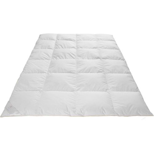 4041134042463 - Daunenbettdecke FRAU HOLLE Ava Bettdecken für Sommer oder Winter hergestellt in Deutschland Gr B L 135 cm x 200 cm e x trawarm weiß Allergiker Bettdecke