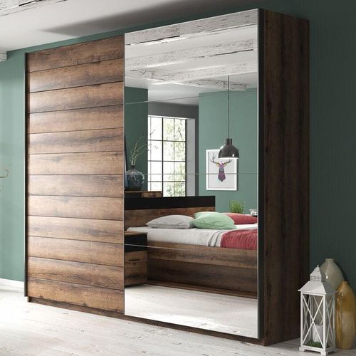 4066075069515 - Lomadox - Kleiderschrank mit Schwebetüren BIRMINGHAM-83 in Eiche Monastery Nb b h t ca 180 210 61 cm - braun