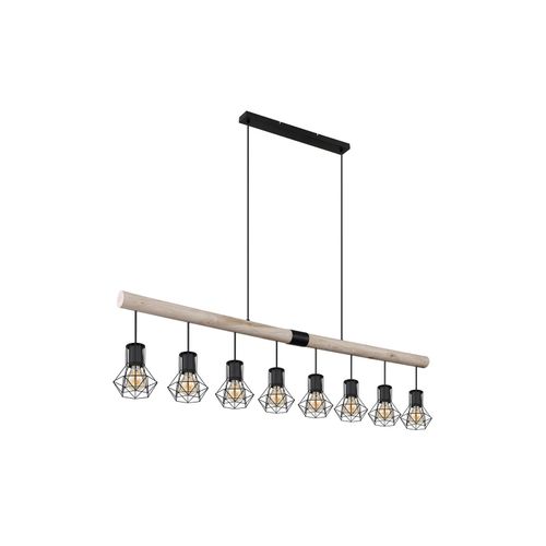 9007371483211 - - Hängeleuchte Holzbalken Pendelleuchte Käfigschirme schwarz Esszimmerleuchte Holz Metall 8x E27 Fassung LxBxH 140x133x120 cm 9007371483211 - - Hängeleuchte Holzbalken Pendelleuchte Käfigschirme schwarz Esszimmerleuchte Holz Metall 8x E27 Fassung LxBxH 140x133x120 cm