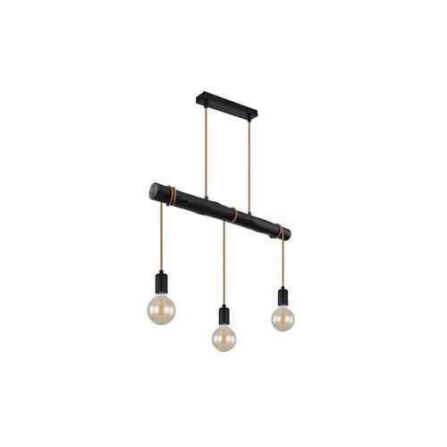 9007371439331 - Hängeleuchte Metall Holz schwarz Höhe anpassbar L 60 cm 9007371439331 - Hängeleuchte Metall Holz schwarz Höhe anpassbar L 60 cm