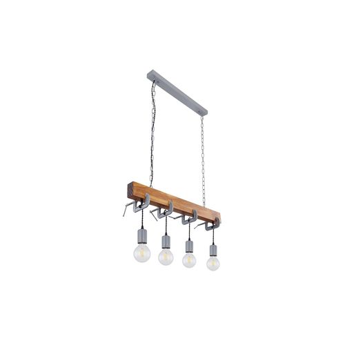 4059157245358 - Hängeleuchte Holz Esstisch Lampe Küche hängend Retro Deckenleuchte Vintage Pendelleuchte 4 flammig Schraubzwinge Metall verzinkt E27 LxH 85 x 120 4059157245358 - Hängeleuchte Holz Esstisch Lampe Küche hängend Retro Deckenleuchte Vintage Pendelleuchte 4 flammig Schraubzwinge Metall verzinkt E27 LxH 85 x 120