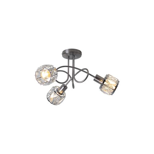 9007371363254 - - Spotrondell Chrom Deckenstrahler 3 Flammig Deckenleuchte Kristall Modern Glaskristalle klar 3x E14 DxH 38 x 24 cm 9007371363254 - - Spotrondell Chrom Deckenstrahler 3 Flammig Deckenleuchte Kristall Modern Glaskristalle klar 3x E14 DxH 38 x 24 cm