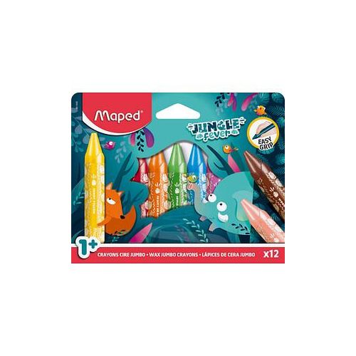 3154148614005 -  JUNGLE fever Jumbo Wachsmalstifte farbsortiert 3154148614005 maped 12 Stück