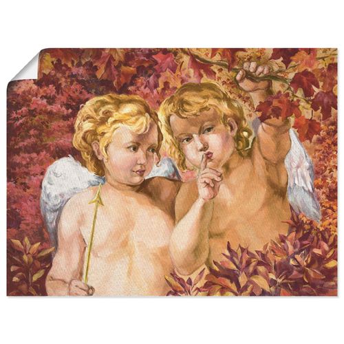 4055327294379 - Wandbild ARTLAND Engel im Wald Bilder Gr B H 60 cm x 45 cm Poster Religion 1 St rot Bild Poster Bilder als Alubild Leinwandbild Wandaufkleber oder in versch Größen