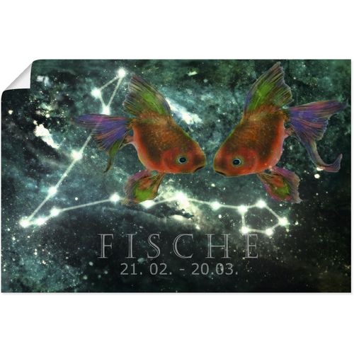 4062144659120 - Wandbild ARTLAND Sternzeichen - Fische Bilder Gr B H 60 cm x 40 cm Poster Bilder von Sternzeichen Querformat 1 St blau Kunstdrucke als Alubild Leinwandbild Wandaufkleber oder Poster in versch Größen