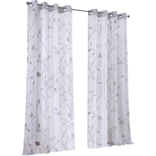 4016478154769 - Vorhang KUTTI Bonnie Gardinen Gr 175 cm Ösen 135 cm grau (grau taupe offwhite) Landhaus Gardinen Gardine halbtransparent bedruckt Polyester 4016478154769 - Vorhang KUTTI Bonnie Gardinen Gr 175 cm Ösen 135 cm grau (grau taupe offwhite) Landhaus Gardinen Gardine halbtransparent bedruckt Polyester