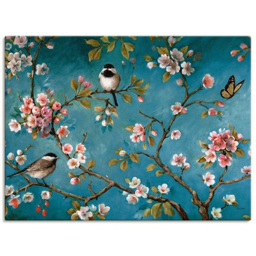 4055327743020 - Wandbild ARTLAND Blüte I Bilder Gr B H 120 cm x 90 cm Leinwandbild Blumen Querformat 1 St blau Bild Poster Bilder als Leinwandbild Wandaufkleber oder in versch Größen