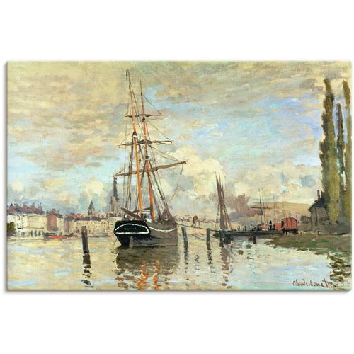 4058661187574 - Wandbild ARTLAND Die Seine in Rouen 1874 Bilder Gr B H 30 cm x 20 cm Leinwandbild Boote & Schiffe 1 St beige (naturfarben) Bild Poster Bilder als Alubild Leinwandbild Wandaufkleber oder in versch Größen