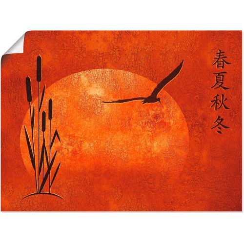 4055327646291 - Wandbild ARTLAND Asiatische Jahreszeiten Bilder Gr B H 60 cm x 45 cm Poster Zen 1 St rot Bild Kunstdruck Poster Bilder als Leinwandbild Wandaufkleber oder in versch Größen