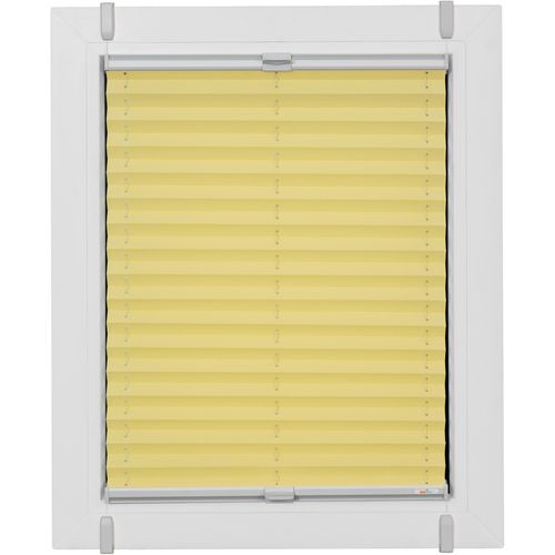 4001442867615 - Plissee One Size Style Crepe Plissees Gr 210 cm zweiseitig verschiebbar 105 cm gelb (zartgelb grau grau) Plissees ohne Bohren Zubehörfarbe zum Klemmen