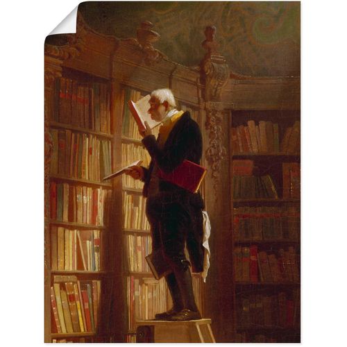 4055327663908 - Wandbild ARTLAND Der Bücherwurm (Detail) Um 1850 Bilder Gr B H 45 cm x 60 cm Poster Mann 1 St braun Bild Leinwandbild Kunstdrucke Bilder als Leinwandbild Wandaufkleber oder Poster in versch Größen