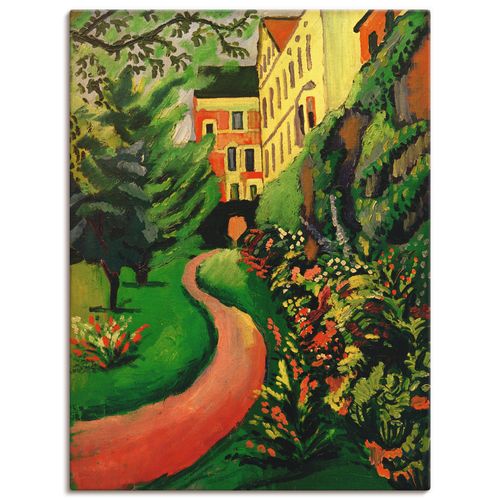 4055327892063 - Wandbild ARTLAND Unser Garten mit blühenden Rabatten Bilder Gr B H 30 cm x 40 cm Leinwandbild Garten Hochformat 1 St bunt Bild Leinwandbild Kunstdrucke Bilder als Leinwandbild Wandaufkleber oder Poster in versch Größen