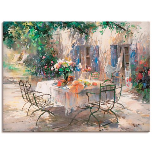 4057738448327 - Wandbild ARTLAND Schatten Garten Bilder Gr B H 80 cm x 60 cm Leinwandbild Garten Querformat 1 St beige (naturfarben) Bild Poster Bilder als Leinwandbild Wandaufkleber oder in versch Größen