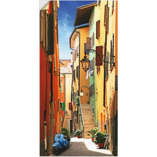 4062144316764 - Wandbild ARTLAND Altstadtgasse Riva del Garda Bilder Gr B H 50 cm x 100 cm Wandaufkleber - Vinyl Architektonische Elemente 1 St bunt Bild Kunstdruck Kunstdrucke Bilder als Leinwandbild Wandaufkleber oder Poster in versch Größen