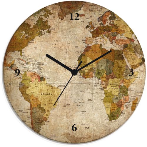 4059745827508 - Wanduhr ARTLAND Weltkarte Wanduhren Gr T 18 cm Funkuhr braun Wanduhren wahlweise mit Quarz- oder Funhuhrwerk lautlos ohne Tickgeräusche 4059745827508 - Wanduhr ARTLAND Weltkarte Wanduhren Gr T 18 cm Funkuhr braun Wanduhren wahlweise mit Quarz- oder Funhuhrwerk lautlos ohne Tickgeräusche