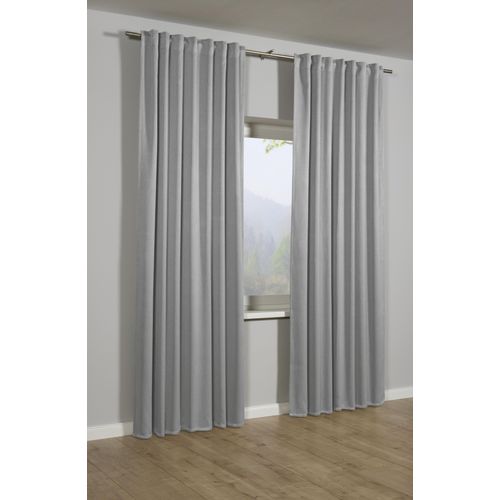 4003018371649 - Gardine Schal mit Gardinenband Blackout GARDINIA Stangendurchzug (1 St) verdunkelnd verdunkelnd Polyester Blackout Schal grau|silberfarben 4003018371649 - Gardine Schal mit Gardinenband Blackout GARDINIA Stangendurchzug (1 St) verdunkelnd verdunkelnd Polyester Blackout Schal grau|silberfarben