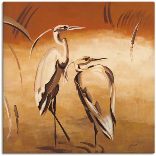 4055327147200 - Wandbild ARTLAND Kraniche Bilder Gr B H 70 cm x 70 cm Leinwandbild Vögel 1 St braun Bild Leinwandbild Kunstdrucke Bilder als Alubild Leinwandbild Wandaufkleber oder Poster in versch Größen