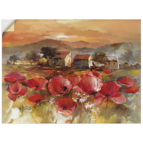 4062144404638 - Wandbild ARTLAND Toskana Romantic II Bilder Gr B H 60 cm x 45 cm Wandaufkleber - Vinyl Blumen Querformat 1 St rot Bild Poster Bilder als Leinwandbild Wandaufkleber oder in versch Größen