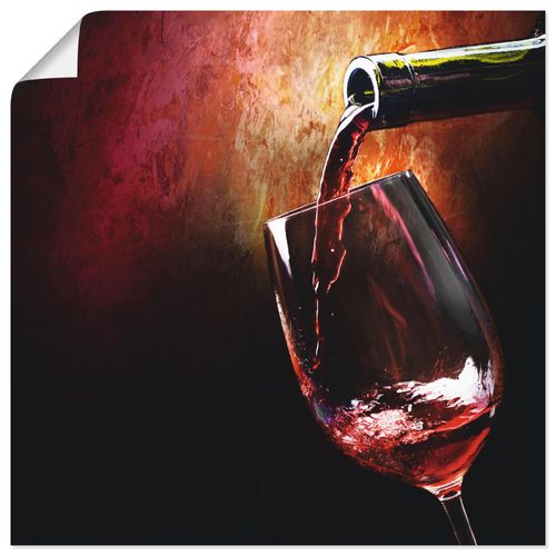 4055327614375 - Wandbild ARTLAND Wein - Rotwein Bilder Gr B H 70 cm x 70 cm Poster Getränke quadratisch 1 St rot Bild Metallbild Metallbilder Bilder als Alubild Leinwandbild Wandaufkleber oder Poster in versch Größen