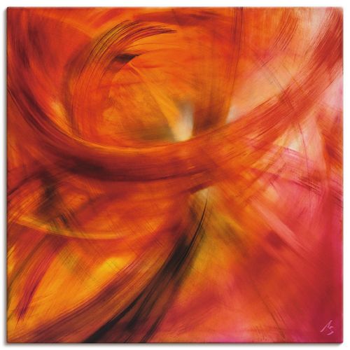 4059745597586 - Wandbild ARTLAND Roter Lichtertanz Bilder Gr B H 70 cm x 70 cm Leinwandbild Gegenstandslos quadratisch 1 St rot Bild Metallbild Metallbilder Bilder als Alubild Leinwandbild Wandaufkleber oder Poster in versch Größen