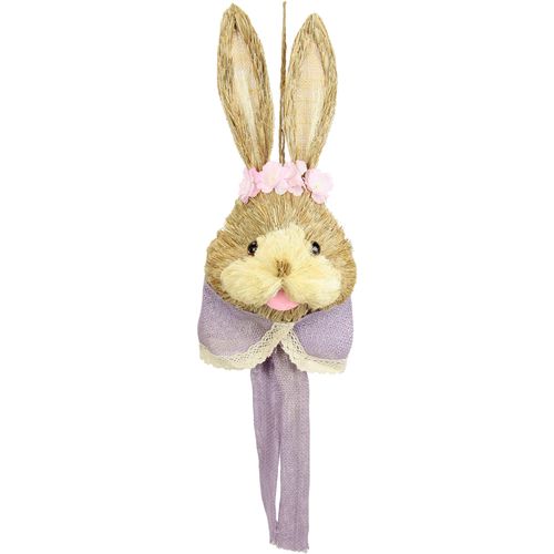 4019844799823 - Dekofigur IGEA Tierfigur Bast-Hasenkopf Hase Osterhasen Deko Ostern Osterdeko Dekofiguren Gr B H 21 cm x 80 cm lila (violett) Weihnachtsengel Weihnachtsfiguren Türdeko Wanddeko Osterfigur Frühlingsdeko Dekohase Skulptur Frühling