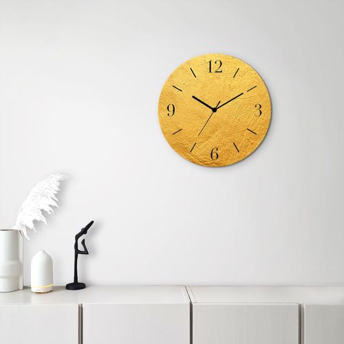 4062144890660 - Wanduhr Metalis Wanduhren Gr B H T 30 cm x 30 cm x 18 cm Funkuhr goldfarben Wanduhren analog 30 cm