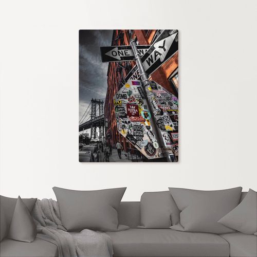 4062144272091 - Wandbild ARTLAND New York Street Fotografie Bilder Gr B H 90 cm x 120 cm Leinwandbild Amerika 1 St grau Bild Kunstdruck Metallbild Metallbilder Bilder als Alubild Leinwandbild Wandaufkleber oder Poster in versch Größen