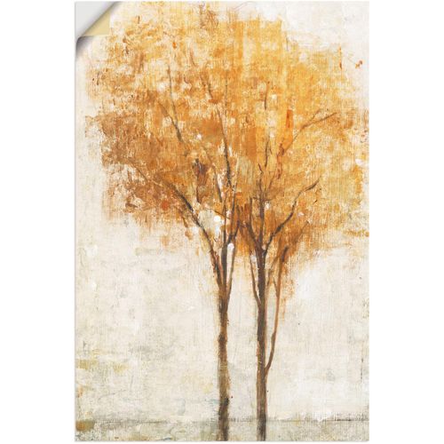 4062144378755 - Wandbild ARTLAND Fallende Blätter II Bilder Gr B H 60 cm x 90 cm Wandaufkleber - Vinyl Bäume Hochformat 1 St beige (naturfarben) Bild Poster Bilder als Alubild Leinwandbild Wandaufkleber oder in versch Größen