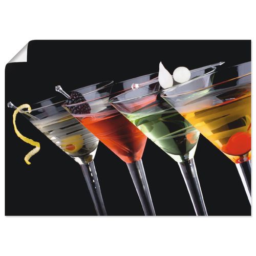 4055327642378 - Wandbild ARTLAND Klassische Martini - Cocktail Bilder Gr B H 70 cm x 50 cm Poster Getränke Querformat 1 St schwarz Bild Poster Bilder als Leinwandbild Wandaufkleber oder in versch Größen
