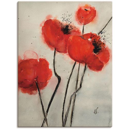 4059745559720 - Wandbild ARTLAND Roter Mohn Bilder Gr B H 45 cm x 60 cm Leinwandbild Blumen 1 St rot Bild Kunstdruck Kunstdrucke Bilder als Alubild Leinwandbild Wandaufkleber oder Poster in versch Größen