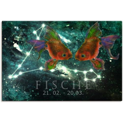 4062144659038 - Wandbild ARTLAND Sternzeichen - Fische Bilder Gr B H 30 cm x 20 cm Leinwandbild Bilder von Sternzeichen Querformat 1 St blau Kunstdrucke als Alubild Leinwandbild Wandaufkleber oder Poster in versch Größen