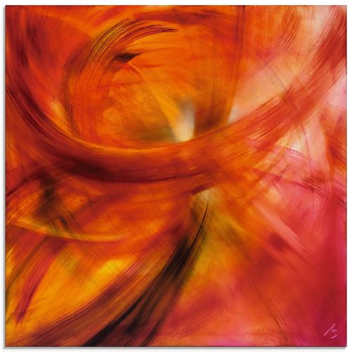 4059745597623 - Glasbild ARTLAND Roter Lichtertanz Bilder Gr B H 30 cm x 30 cm Glasbild Gegenstandslos quadratisch 1 St rot Bild Glasbild Glasbilder Bilder in verschiedenen Größen
