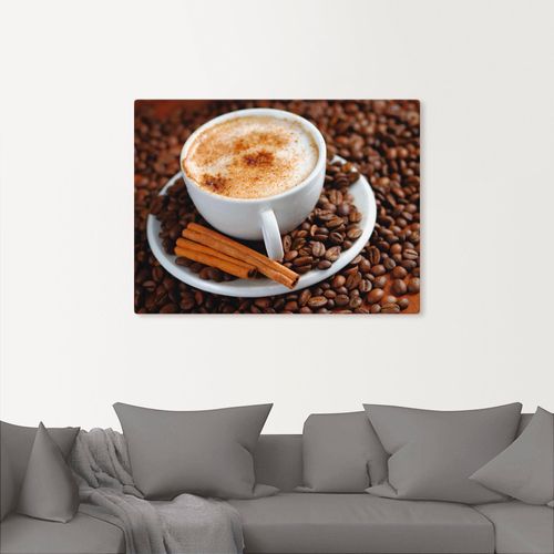 4055327238496 - Wandbild ARTLAND Cappuccino - Kaffee Bilder Gr B H 60 cm x 45 cm Leinwandbild Getränke Querformat 1 St braun Bild Poster Bilder als Alubild Leinwandbild Wandaufkleber oder in versch Größen