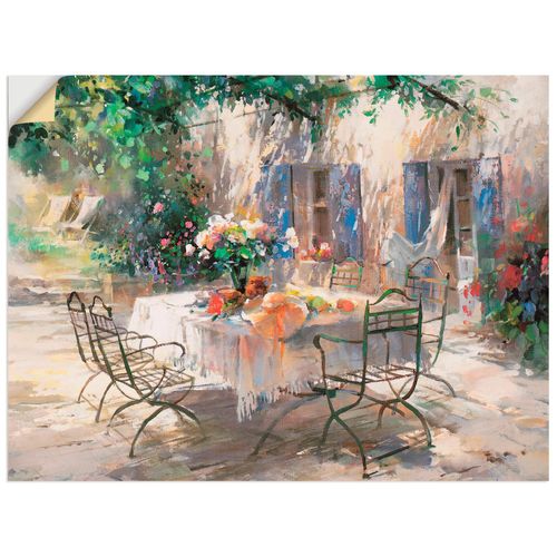 4062144402610 - Wandbild ARTLAND Schatten Garten Bilder Gr B H 60 cm x 45 cm Wandaufkleber - Vinyl Garten Querformat 1 St beige (naturfarben) Bild Poster Bilder als Leinwandbild Wandaufkleber oder in versch Größen