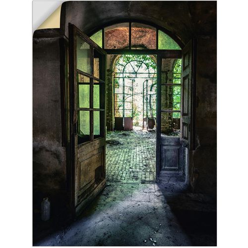 4062144831120 - Wandbild ARTLAND Lost Place - alte Tür Fenster Bilder Gr B H 60 cm x 80 cm Wandaufkleber - Vinyl Fenster & Türen Hochformat 1 St bunt Kunstdrucke als Alubild Leinwandbild Wandaufkleber oder Poster in versch Größen