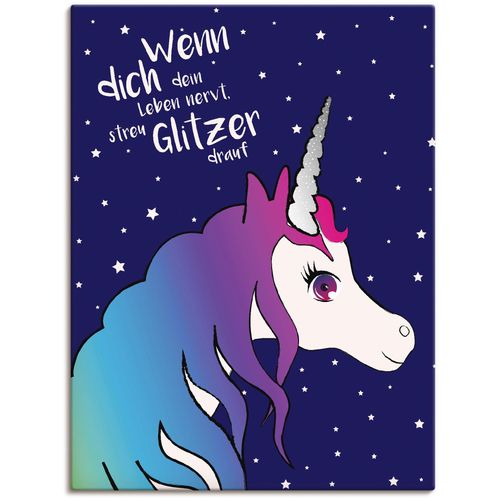 4059745527293 - Wandbild ARTLAND Einhorn streu Glitzer auf dein Leben Bilder Gr B H 60 cm x 80 cm Leinwandbild Animal Fantasy 1 St bunt Bild Poster Bilder als Leinwandbild Wandaufkleber oder in versch Größen