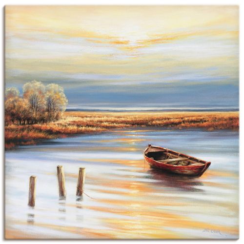 4055327464338 - Wandbild ARTLAND Küstenlinie Bilder Gr B H 50 cm x 50 cm Leinwandbild Küste quadratisch 1 St blau Bild Poster Bilder als Leinwandbild Wandaufkleber oder in versch Größen