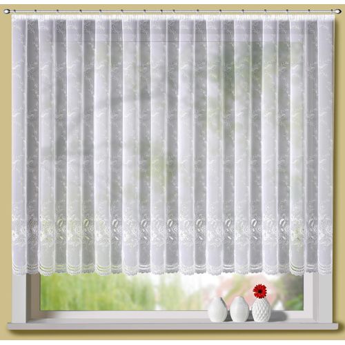 4028298290497 - Gardine STICKEREIEN PLAUEN Luisa Gr 1 weiß Gardinen 145cm Kräuselband 300cm Polyester veredelt mit echter Plauener Spitze Stickerei B300cm H145cm