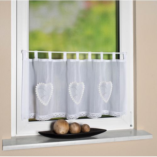 4056751396141 - HOME WOHNIDEEN Scheibengardine »CORAZON« (1 St) Cafehaus Batist bestickt