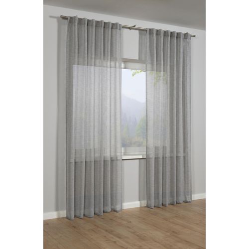 4003018371700 - Gardine Schal mit verdeckten Schlaufen GARDINIA verdeckte Schlaufen (1 St) transparent transparent Polyester Stoff 100 % Polyester grau|silberfarben