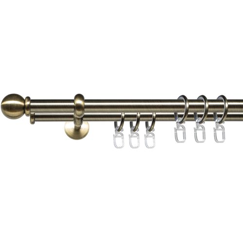 4016318402852 - Gardinenstange Esp Kugel Gardinenstangen Gr L 240 cm Ø 16 mm 2 läufig schwarz (schwarz messingfarben) Gardinenstangen 2-läufig im Fixmaß Ø 16 mm