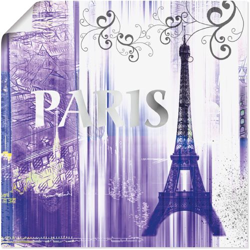 4055327578974 - Wandbild ARTLAND Paris Skyline Collage II Bilder Gr B H 50 cm x 50 cm Poster Gebäude 1 St lila Bild Kunstdruck Kunstdrucke Bilder als Leinwandbild Wandaufkleber oder Poster in versch Größen